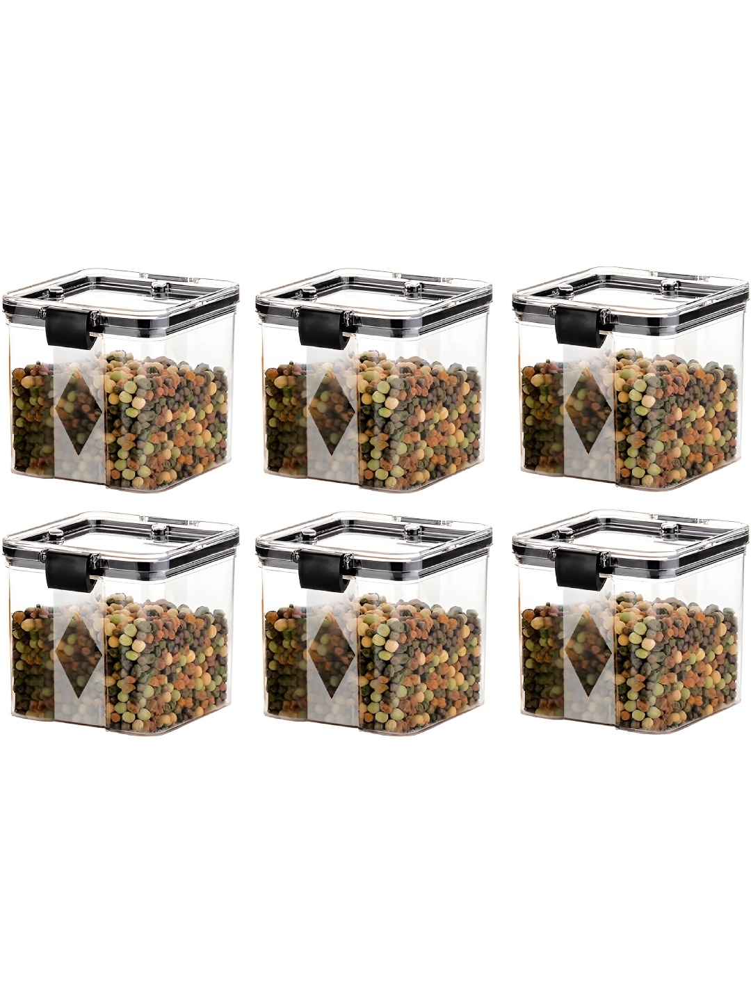 

STARKENDY Black & Transparent 6 Pieces Unbreakable Air Tight Storage Set