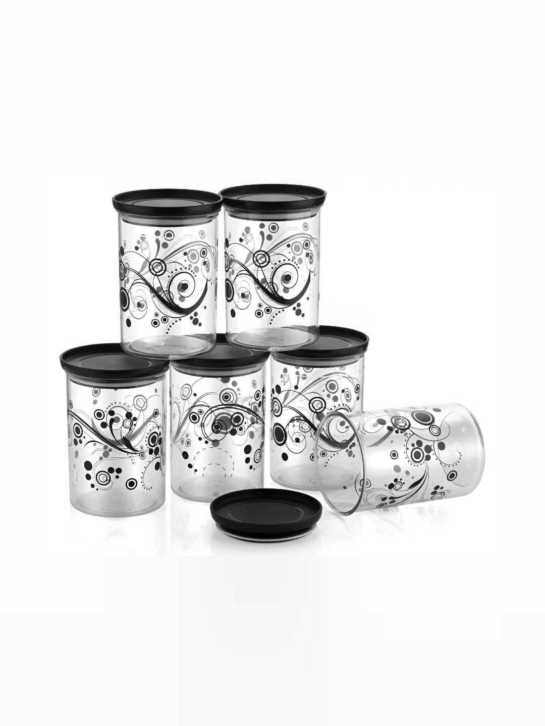 

STARKENDY Black & Transparent 6 Pieces Food Containers 900ML Each