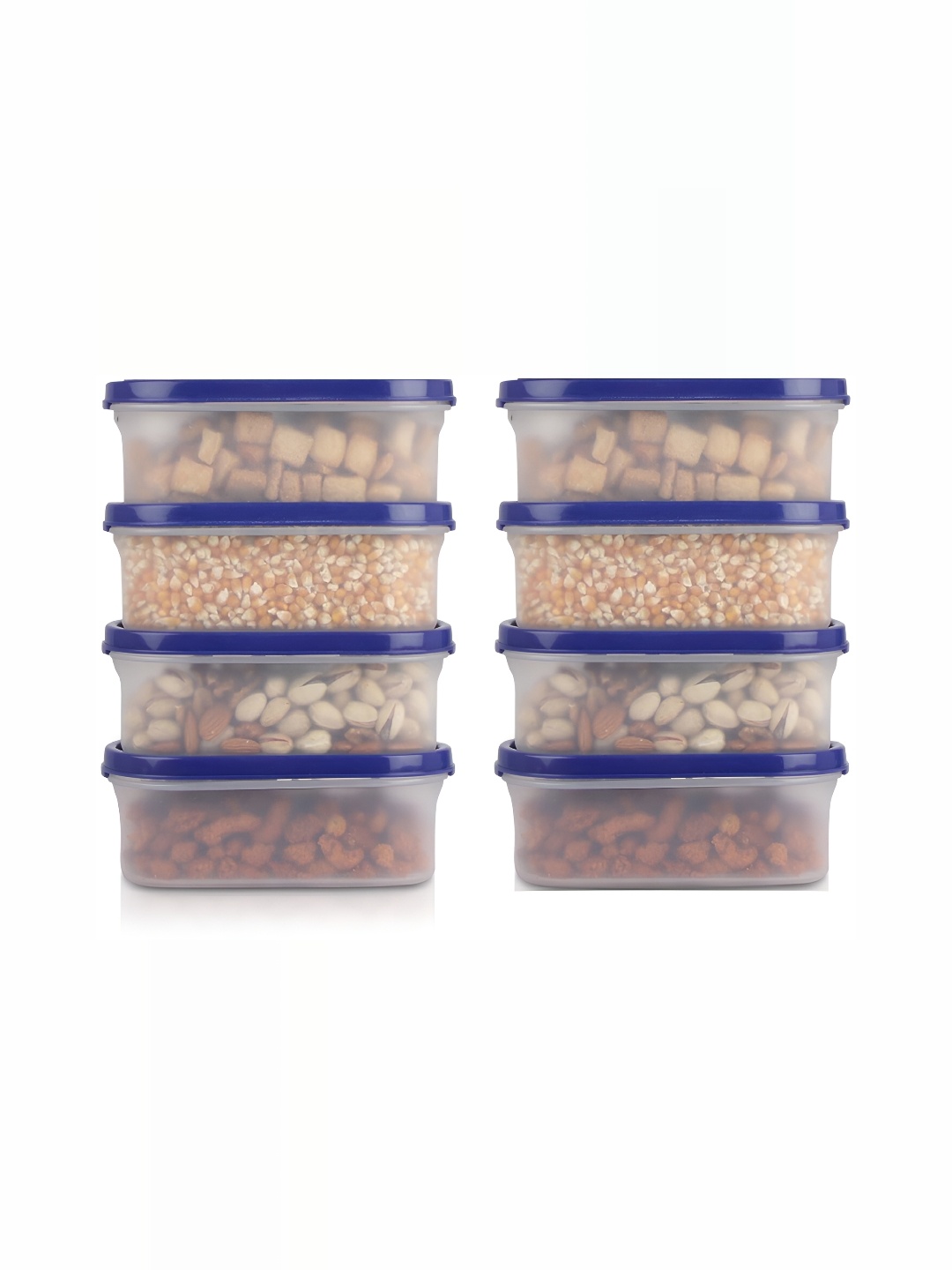 

STARKENDY Blue & Transparent 8 Pieces Fridge Containers 550 Ml each