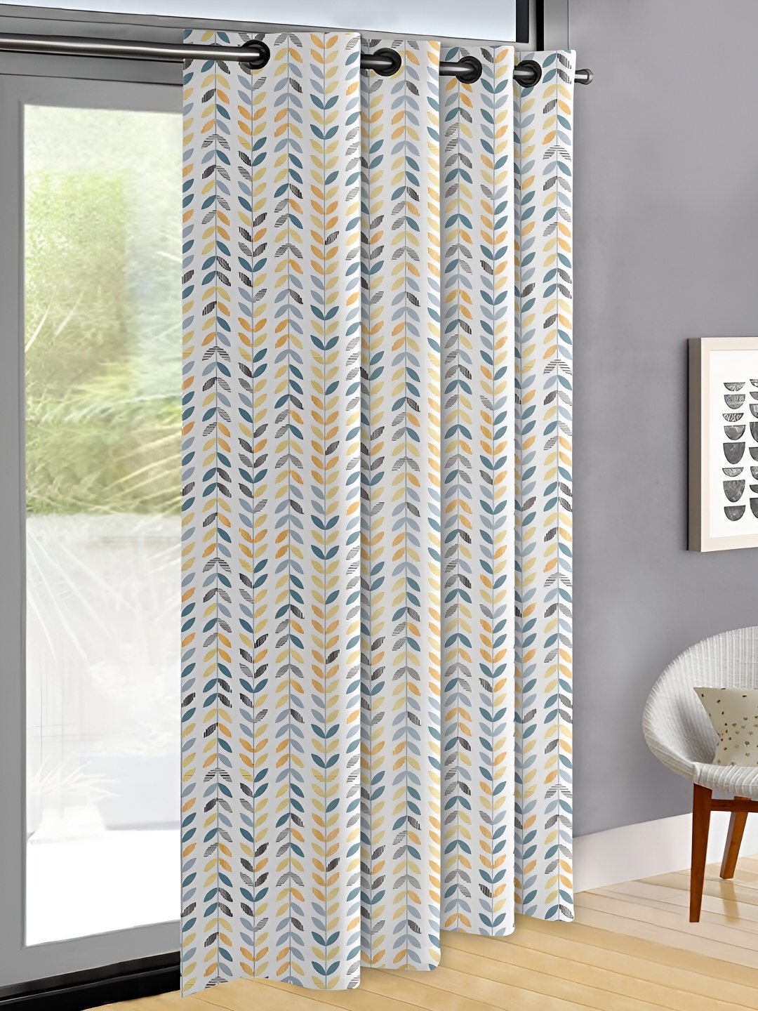 

OASIS Green & Yellow Geometric Door Curtain