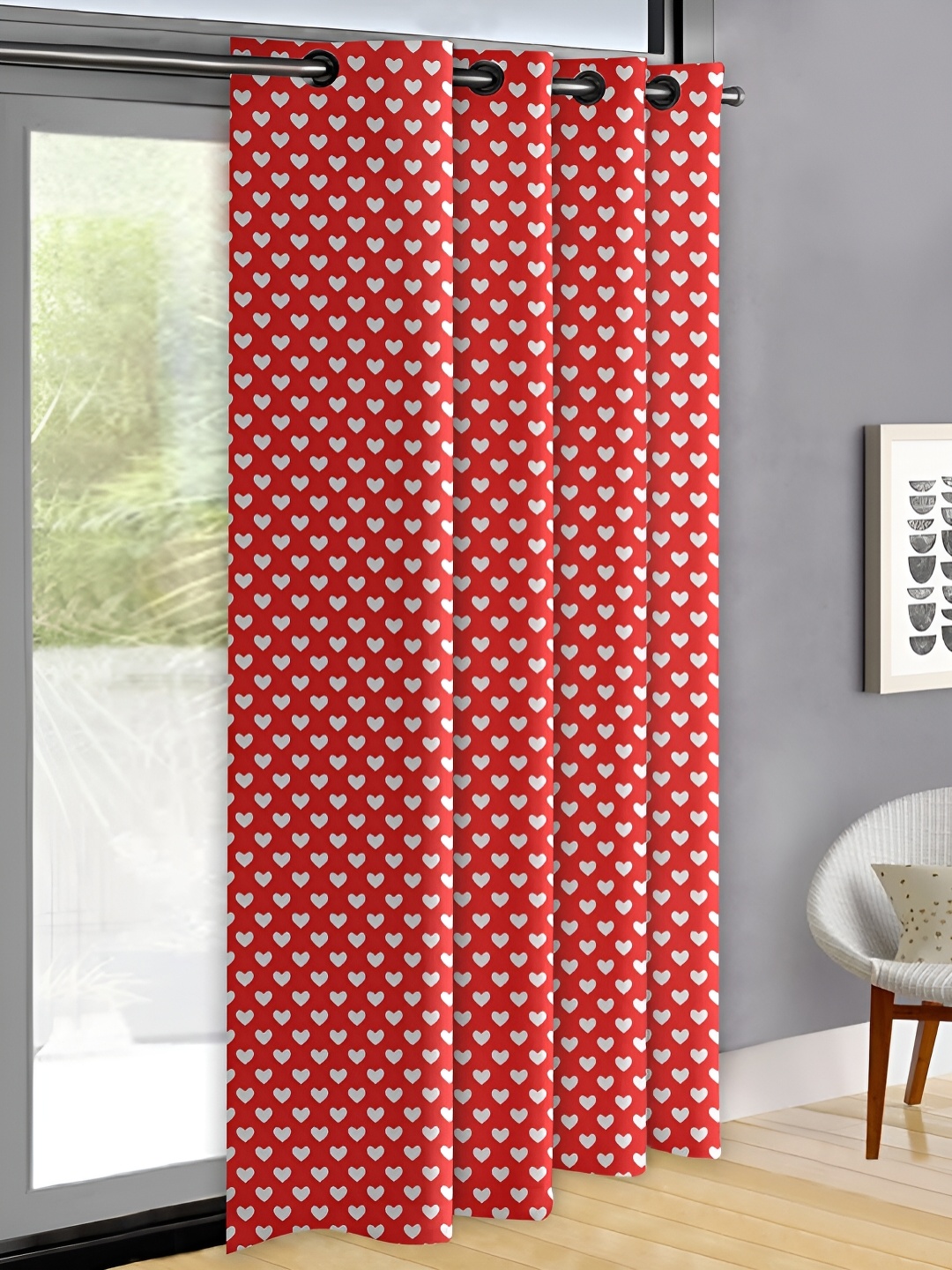 

OASIS Red & White Abstract Door Curtain