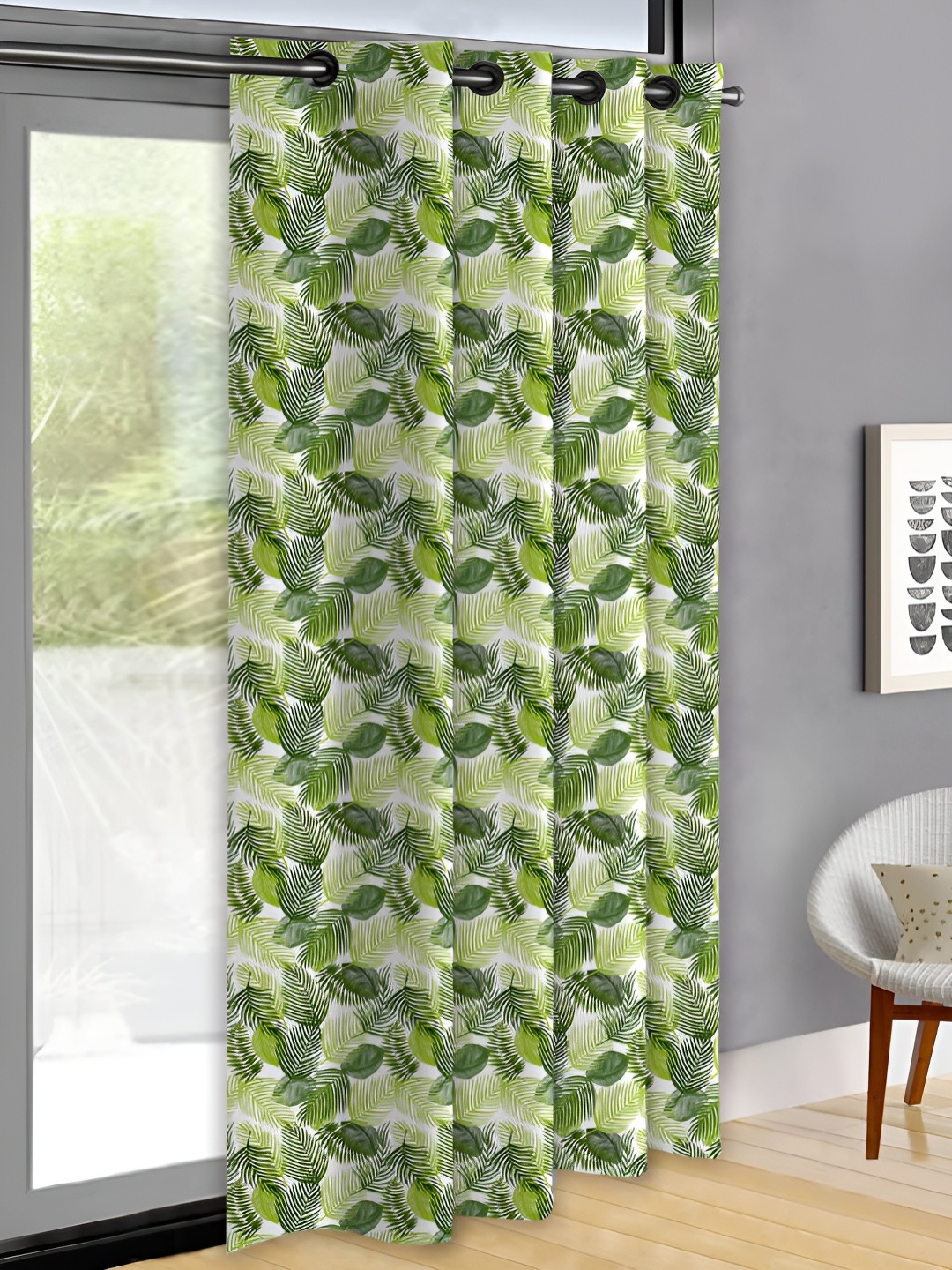 

OASIS Green & Beige Floral Door Curtain