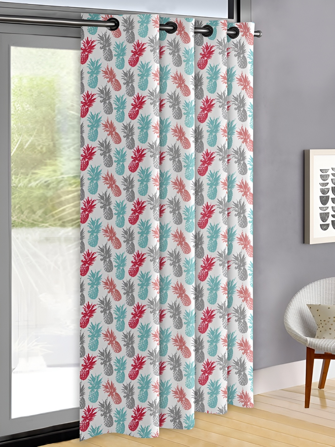 

OASIS Grey & Blue Abstract Printed Door Curtain