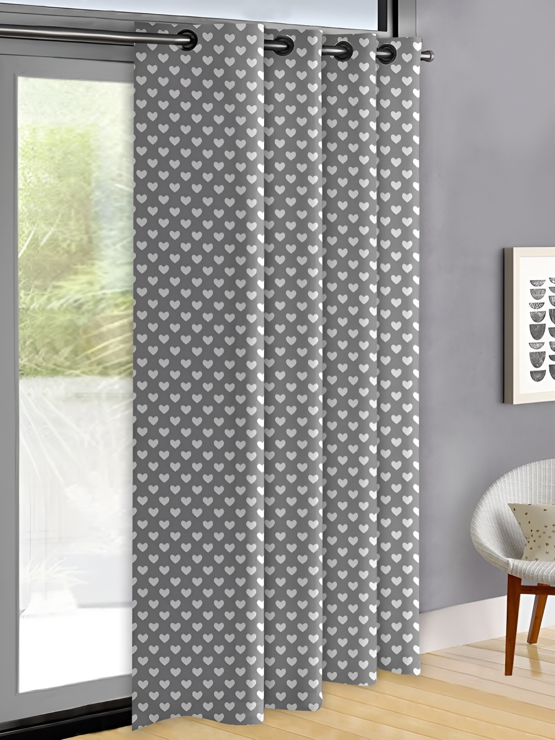 

OASIS Grey & White Abstract Printed Door Curtain