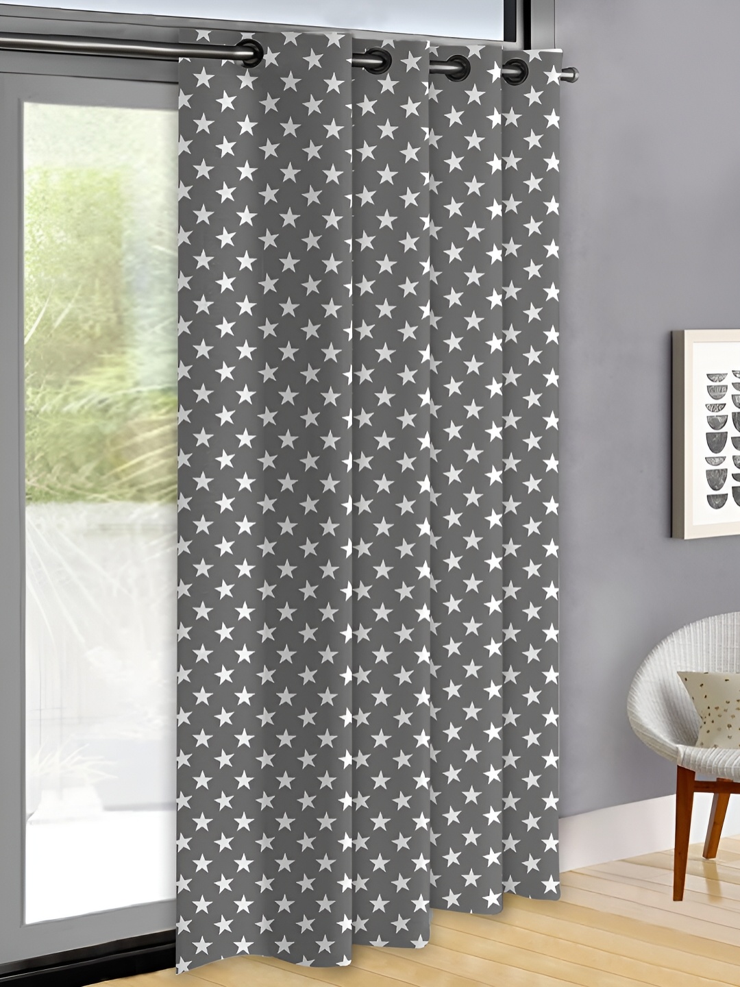 

OASIS Grey & White Abstract Printed Door Curtain