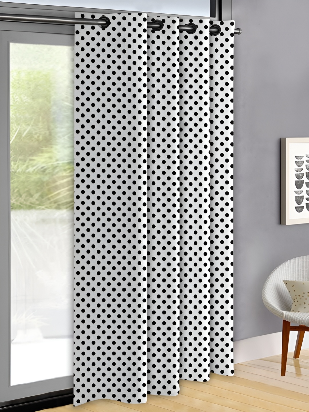 

OASIS Black & White Polka Dot Printed Door Curtain