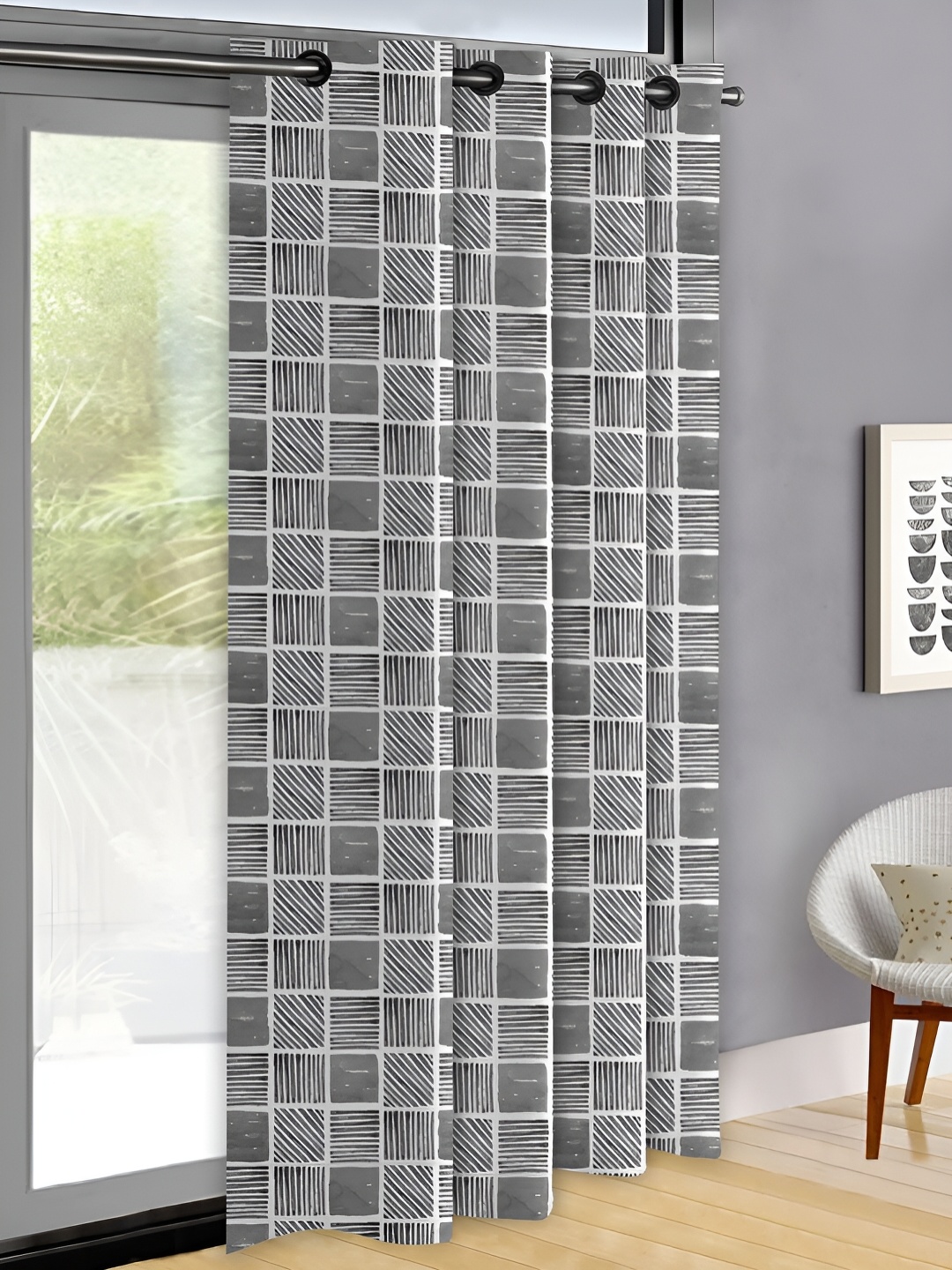 

OASIS Grey & White Abstract Door Curtain
