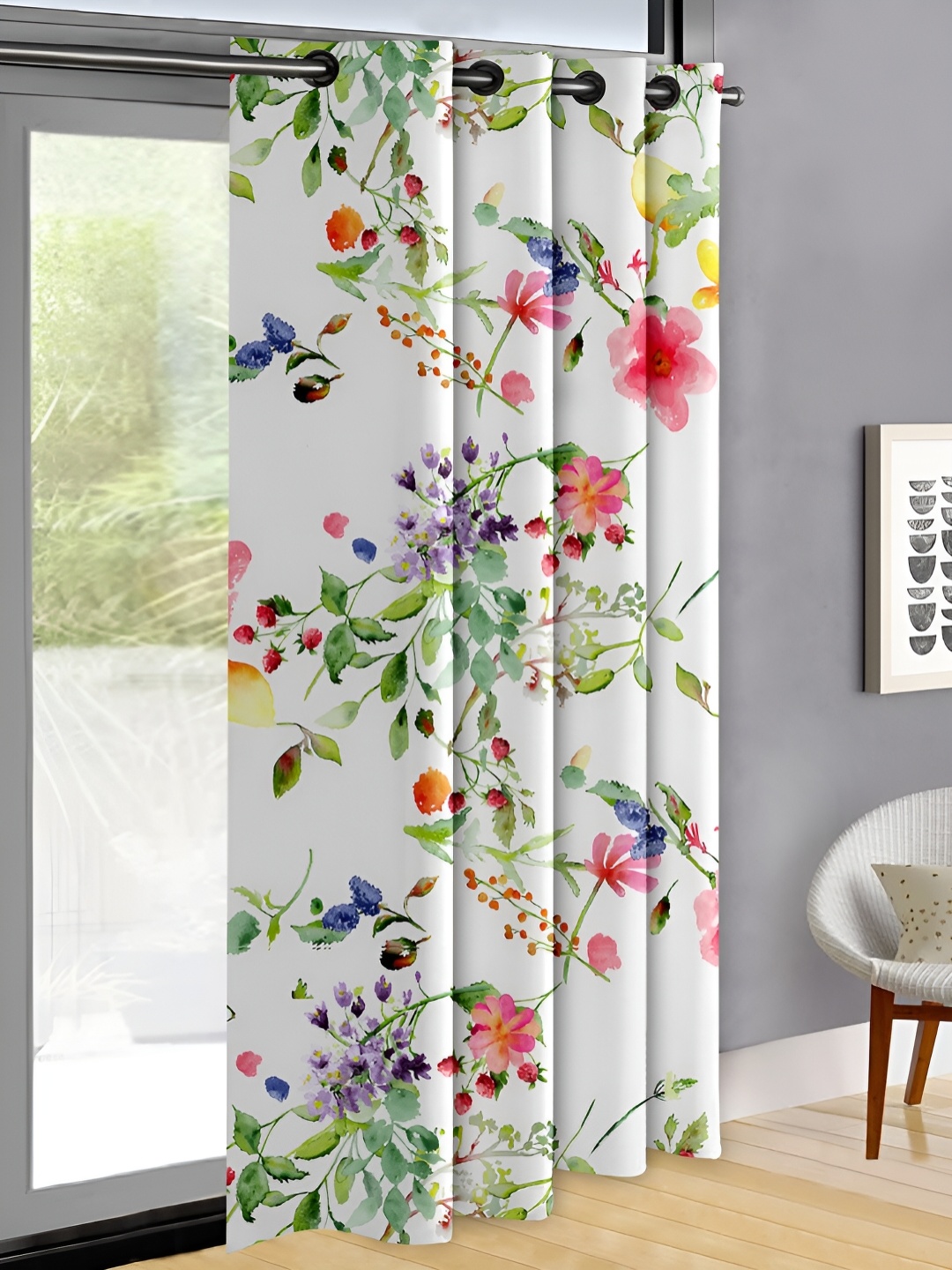 

OASIS Pink & White Floral Printed Door Curtain