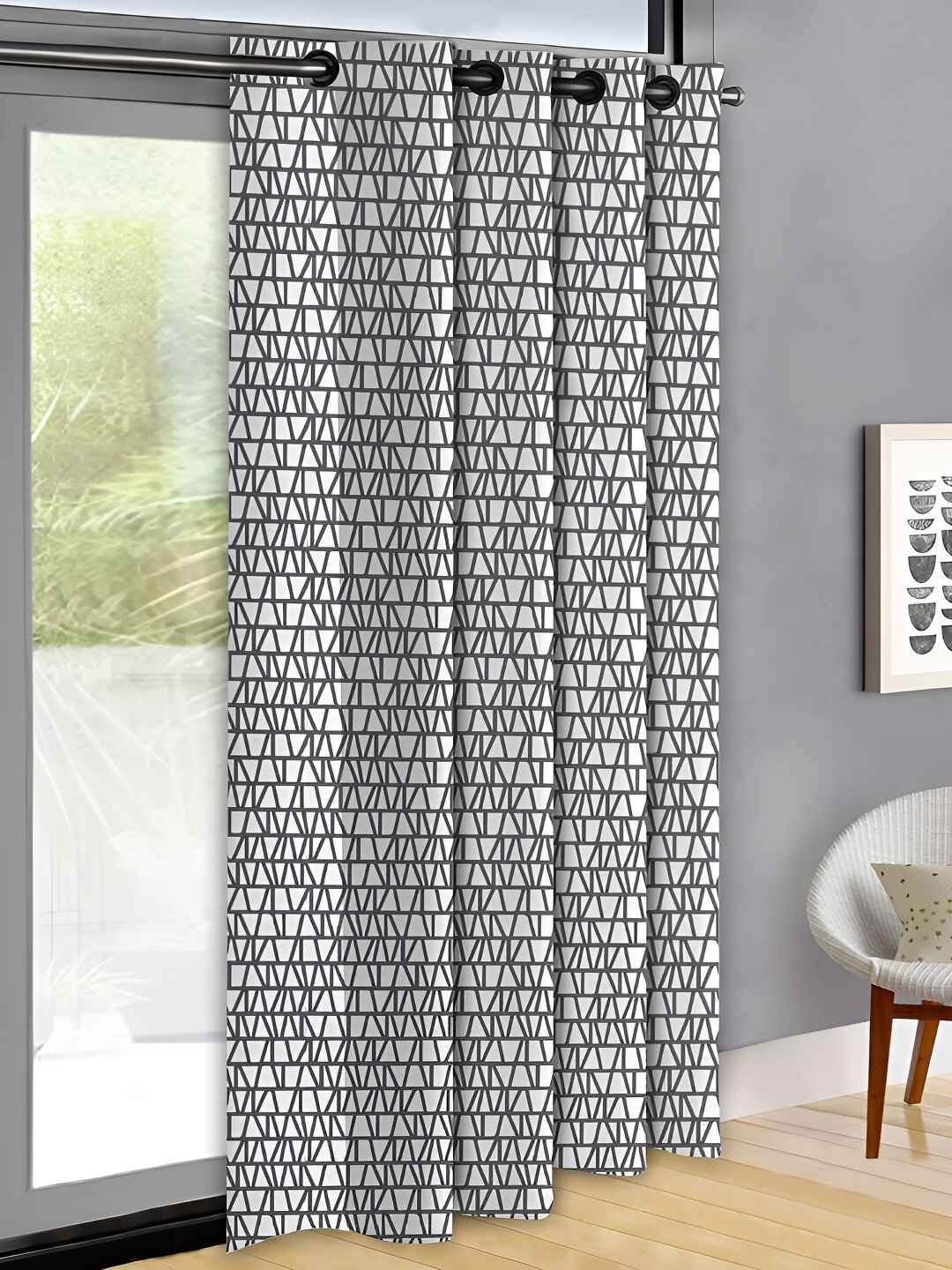 

OASIS Grey & White Abstract Door Curtain