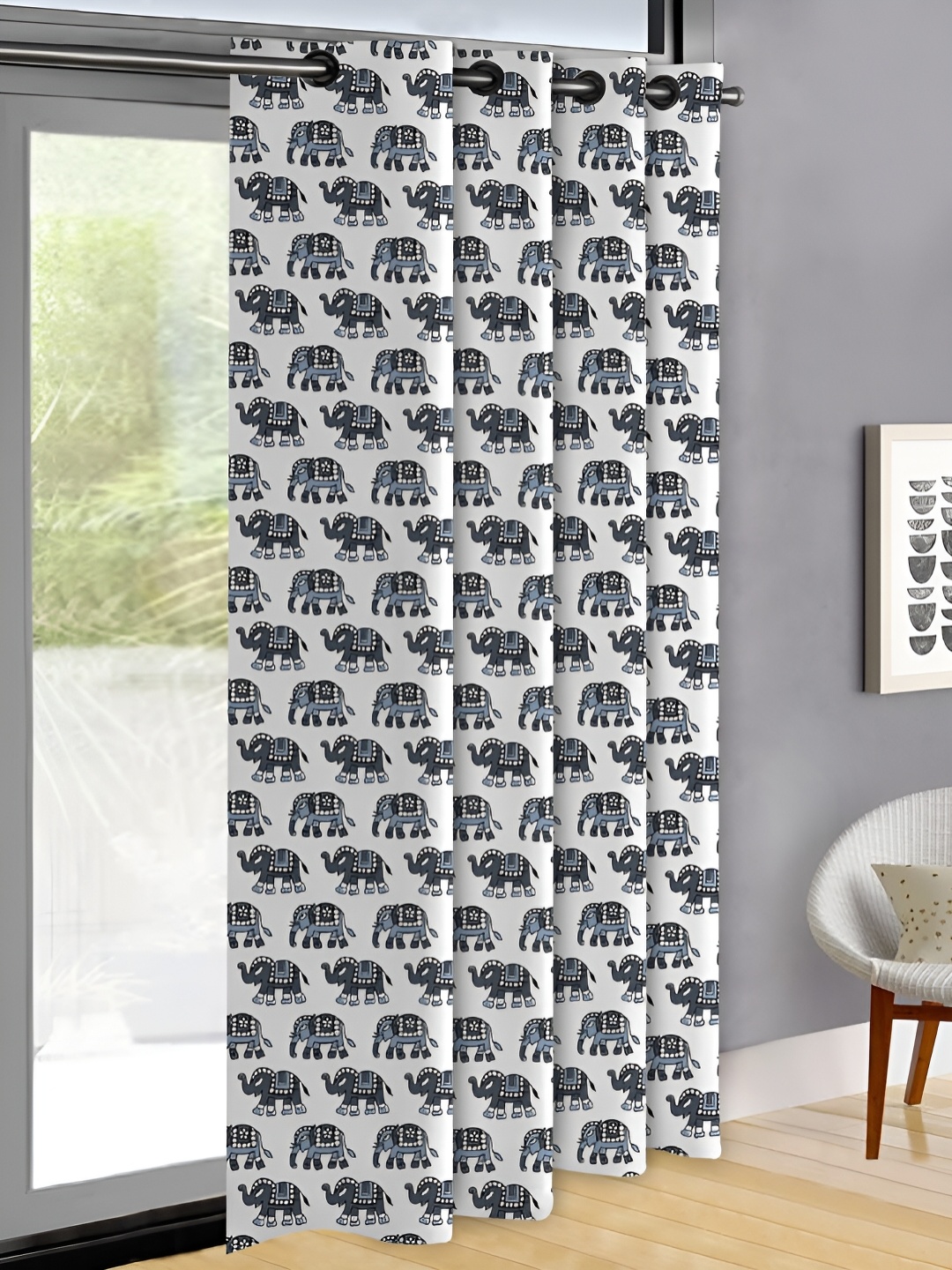 

OASIS Grey & White Ethnic Motifs Door Curtain