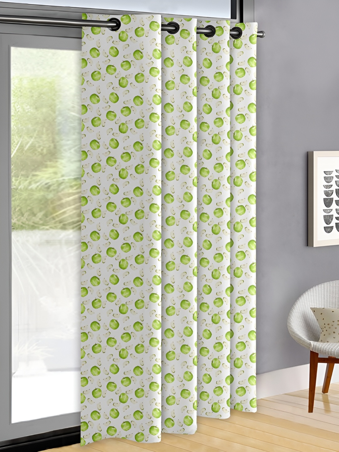 

OASIS Green & White Geometric Door Curtain