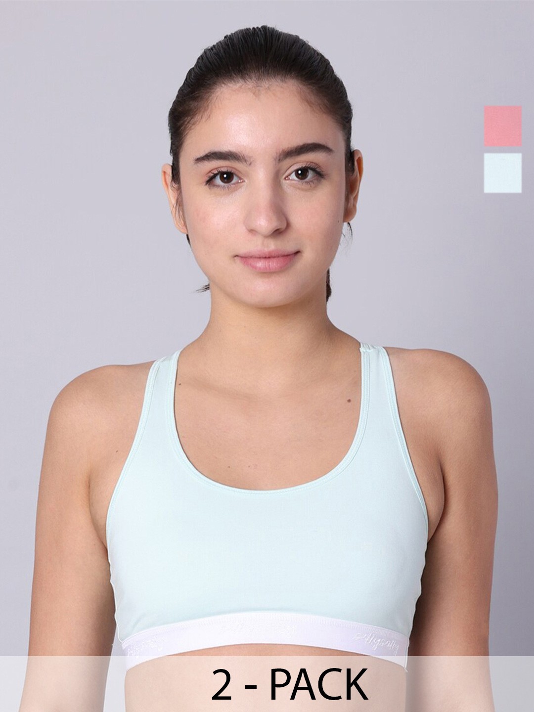 

Sillysally Pack of 2 Full Coverage Racerback Super Support Bra All Day Comfort, Pink