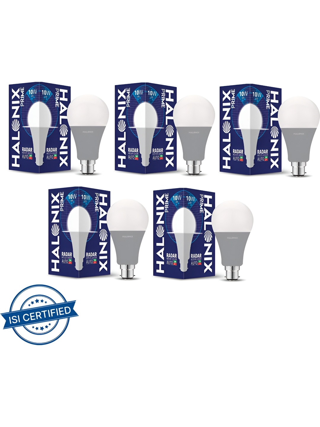 

Halonix Prime 5 Pieces White & Blue Ceiling Bulbs