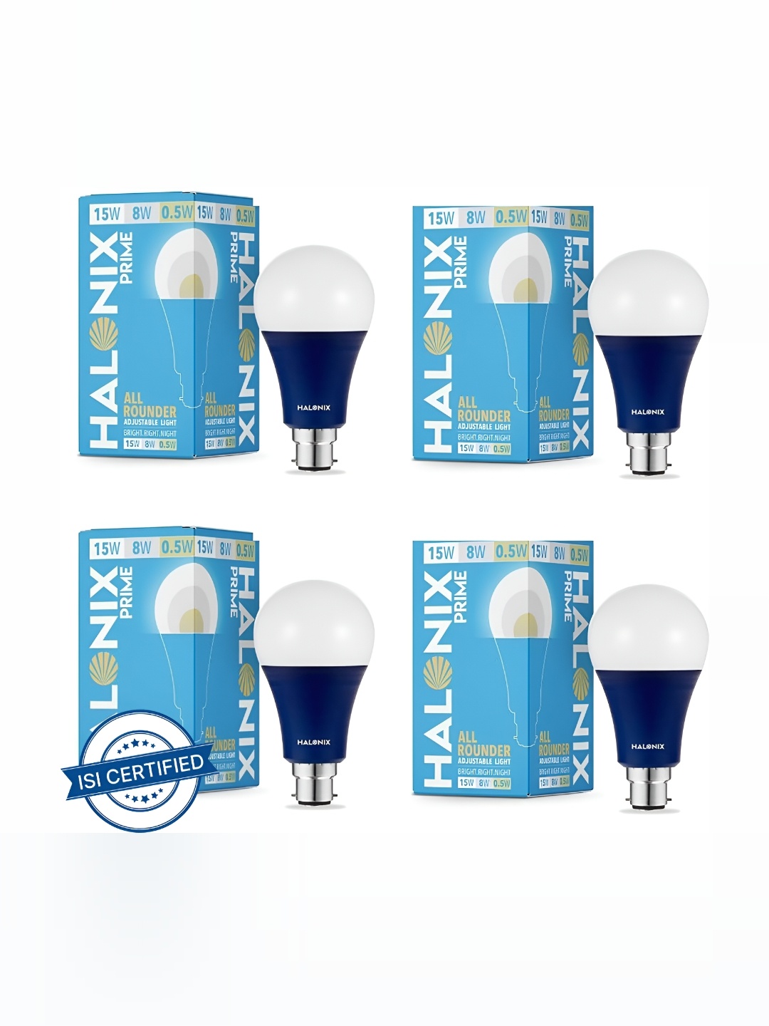 

Halonix White & Blue 4 Pieces Contemporary Bell Shaped Wall Lamps