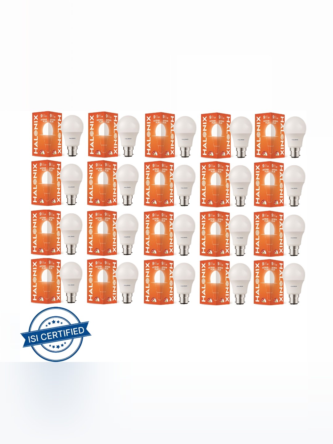 

Halonix White & Orange 20 Pieces Metal Led Bulbs Traditional Ceiling Lamps