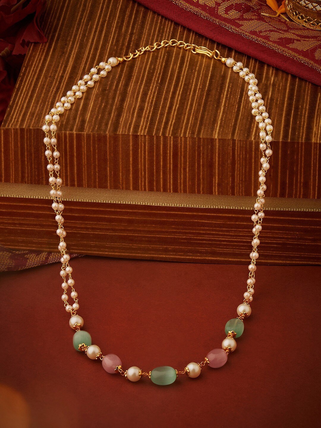 

AMI Gold-Plated Beaded Layered Necklace