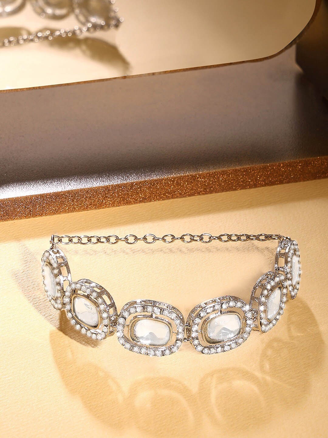 

AMI Silver-Plated Austrian Diamonds Studded Wraparound Bracelet