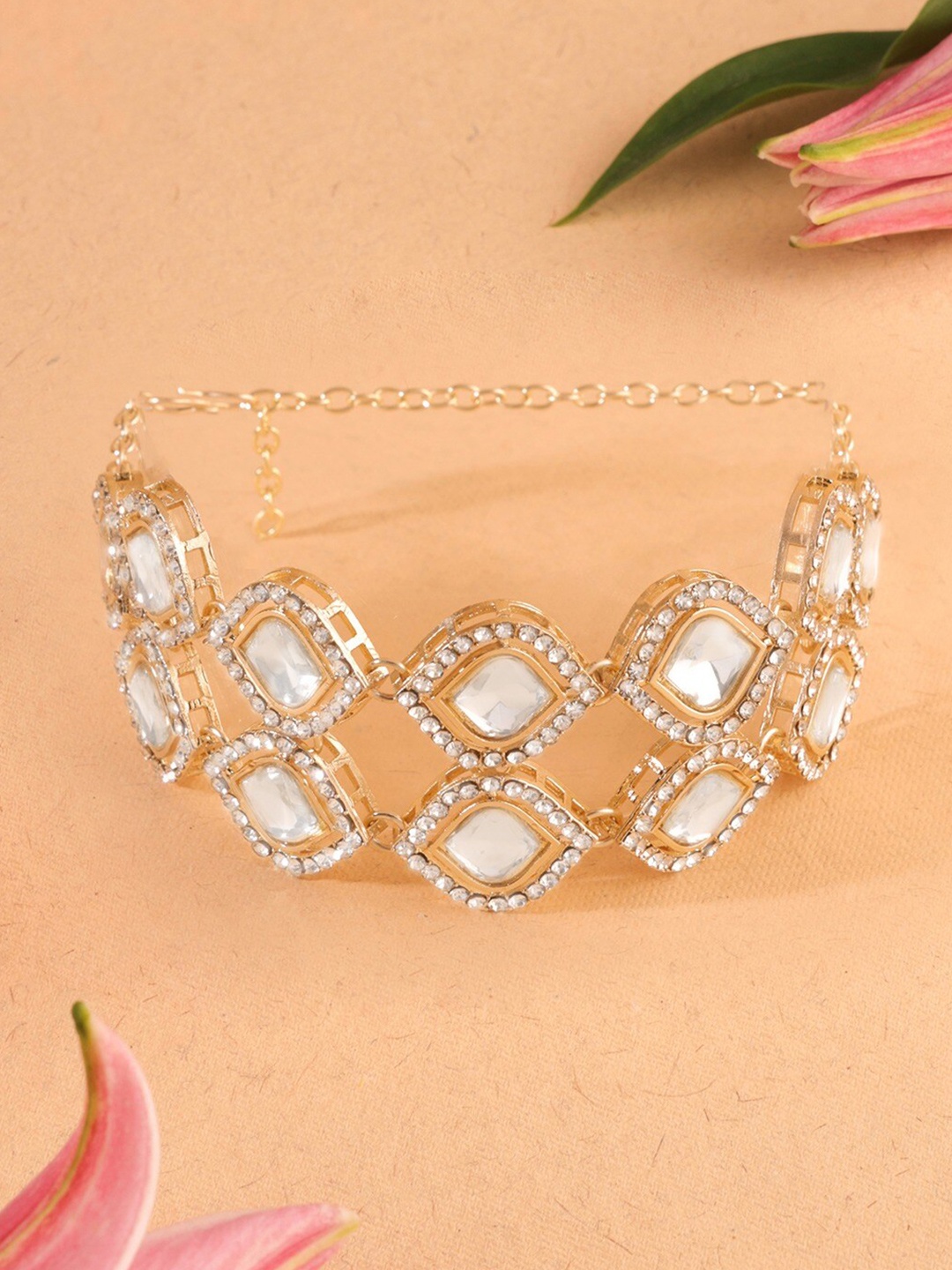 

AMI Gold-Plated Austrian Diamonds Studded Wraparound Bracelet