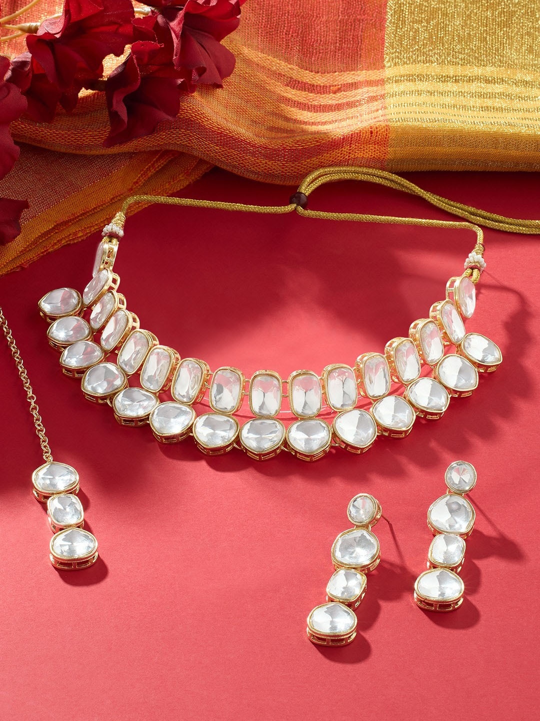 

AMI Gold-Plated Stones-Studded Jewellery Set