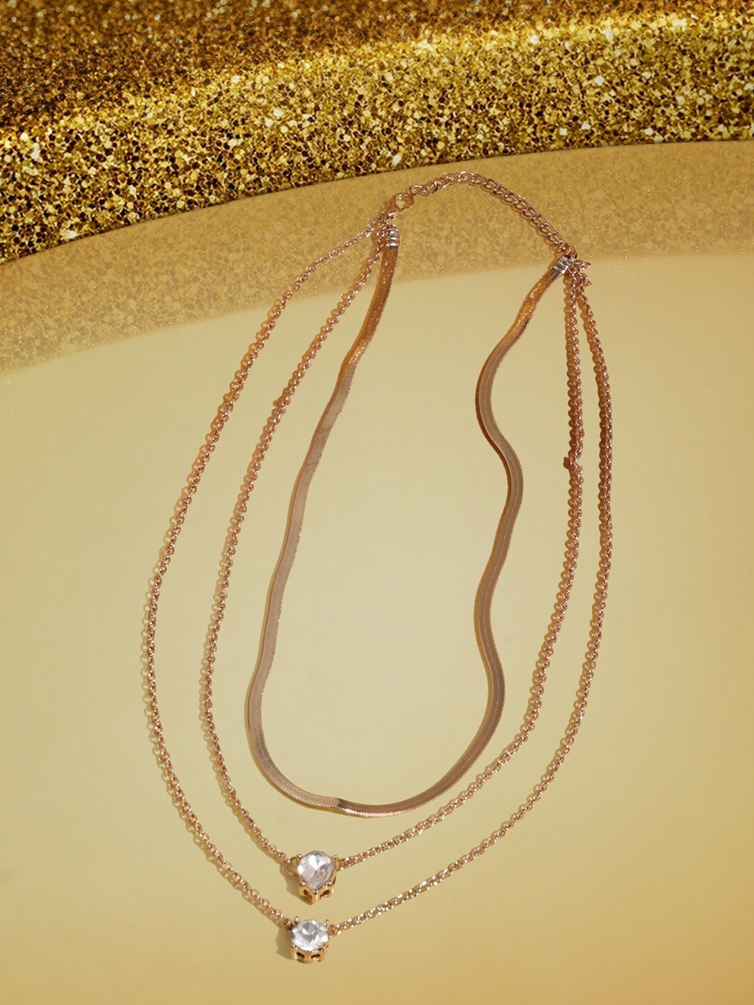 

AMI Gold-Plated Beaded Layered Chain