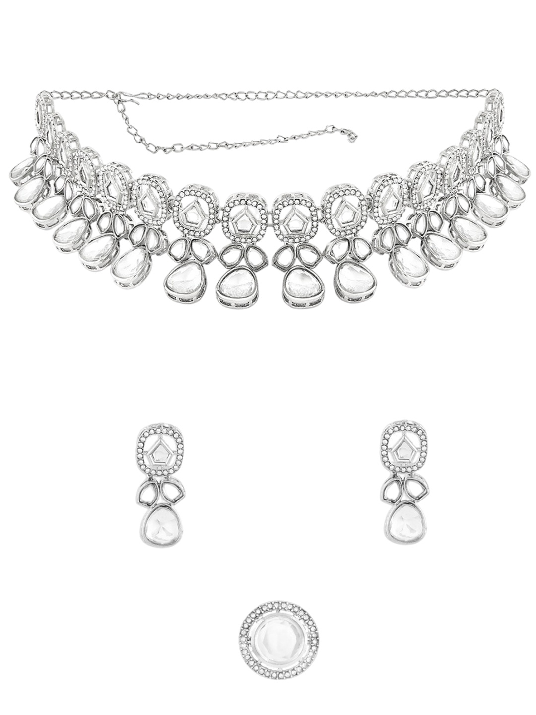 

AMI Silver-Plated AD-Studded Jewellery Set