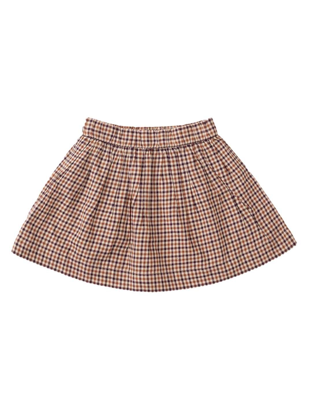 

AMPED Girls Checked Mini Skirt, Brown