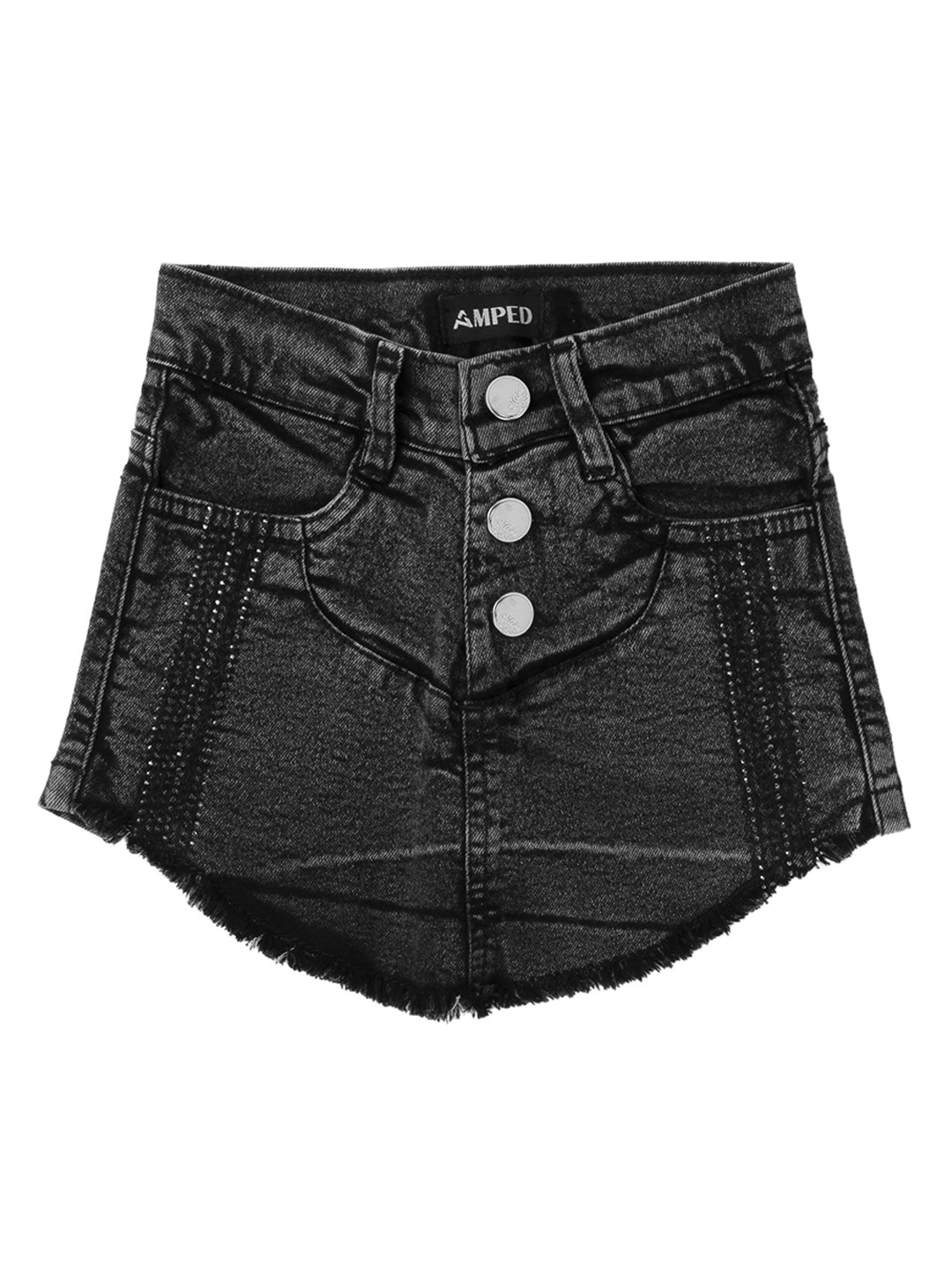 

AMPED Girls Fringed Hem Mini Skorts, Grey