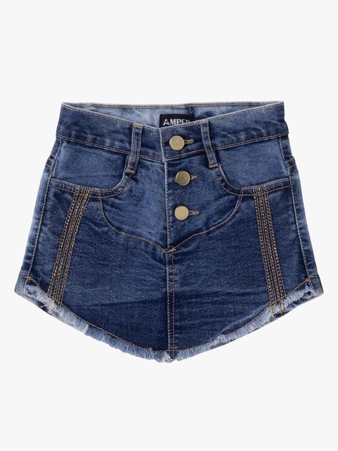 

AMPED Girls Fringed Hem Mini Skorts, Blue
