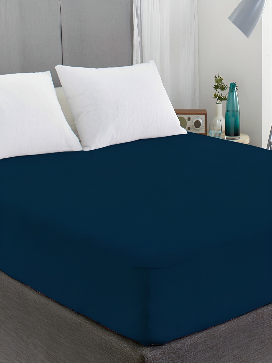 

CHICERY Blue Terry Cotton Breathable Mattress Protector