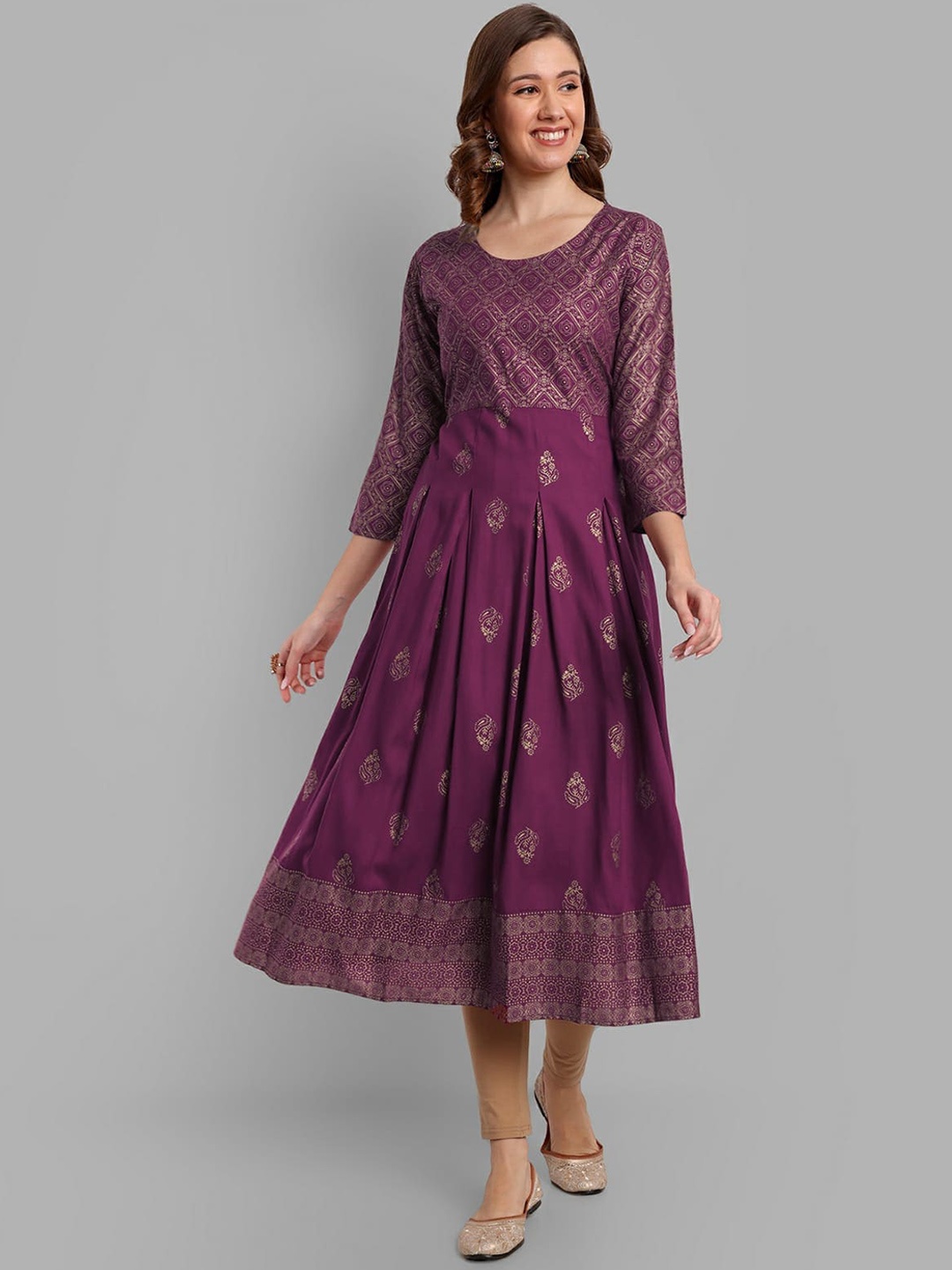

Misti Exim Ethnic Motifs Printed Anarkali Kurta, Magenta
