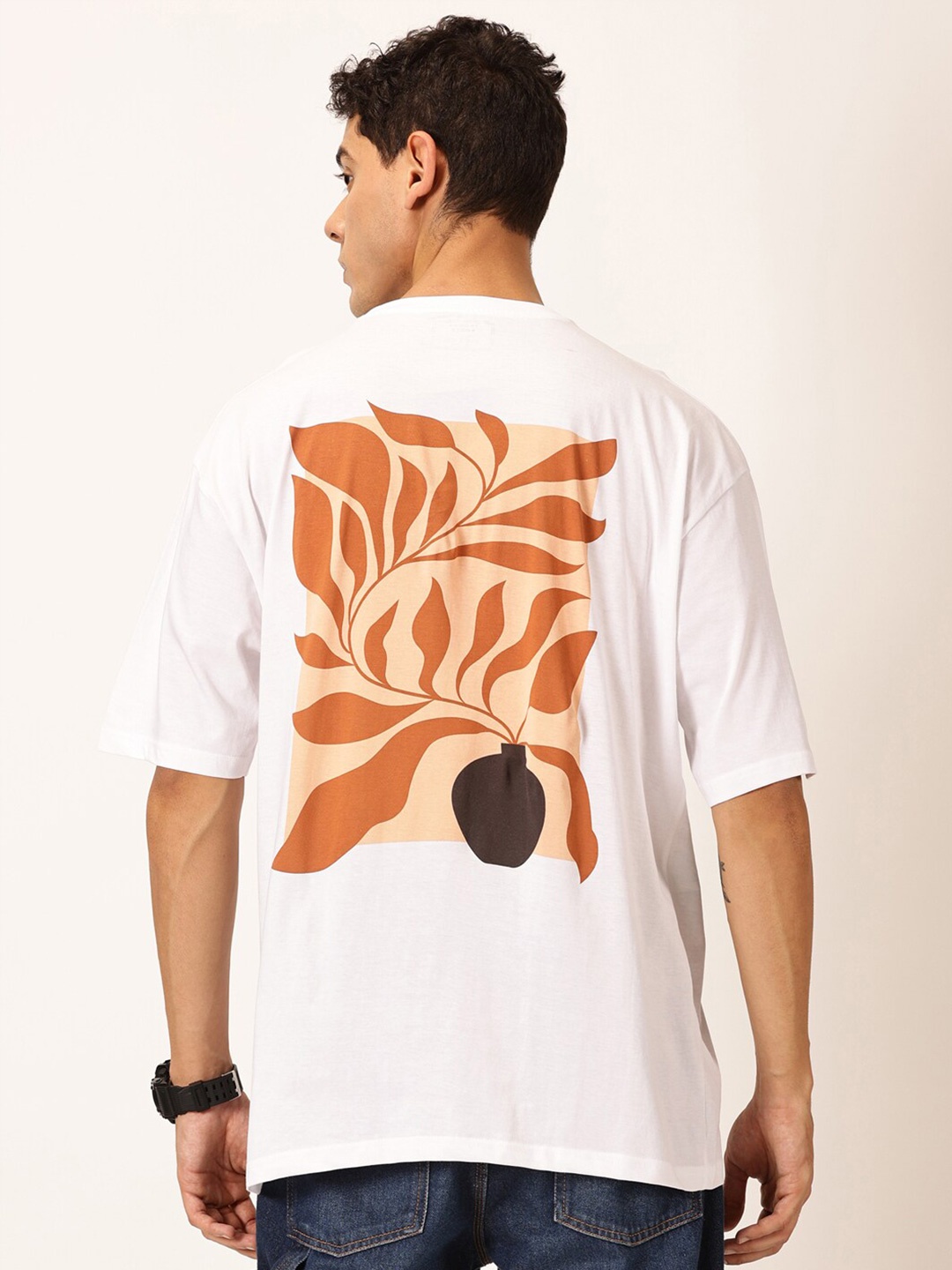 

Thomas Scott Round Neck Typography Printed Cotton Oversized T-shirt, White
