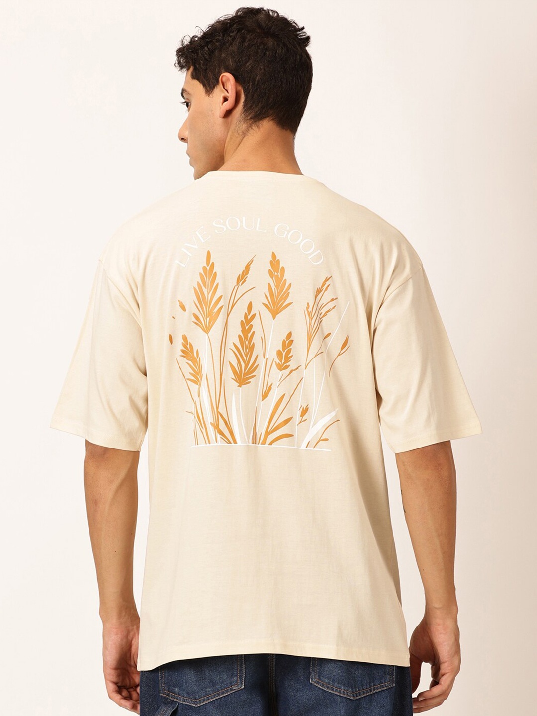 

Thomas Scott Round Neck Cotton Oversized T-shirt, Beige