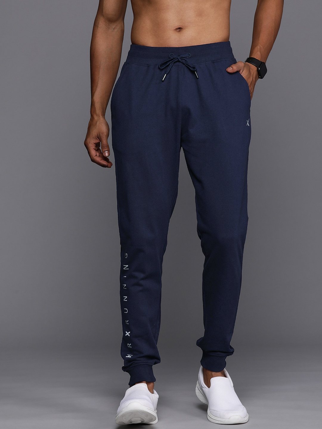 

HRX by Hrithik Roshan Men Typography Printed Joggers, Blue