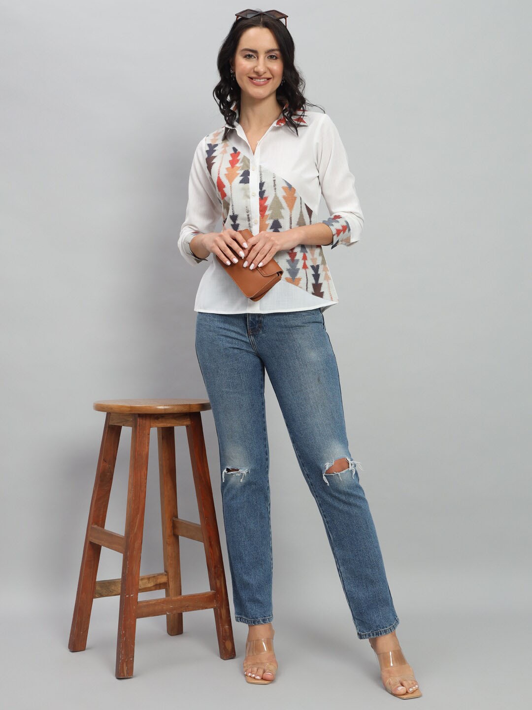 

BAESD Standard Geometric Printed Casual Shirt, Green