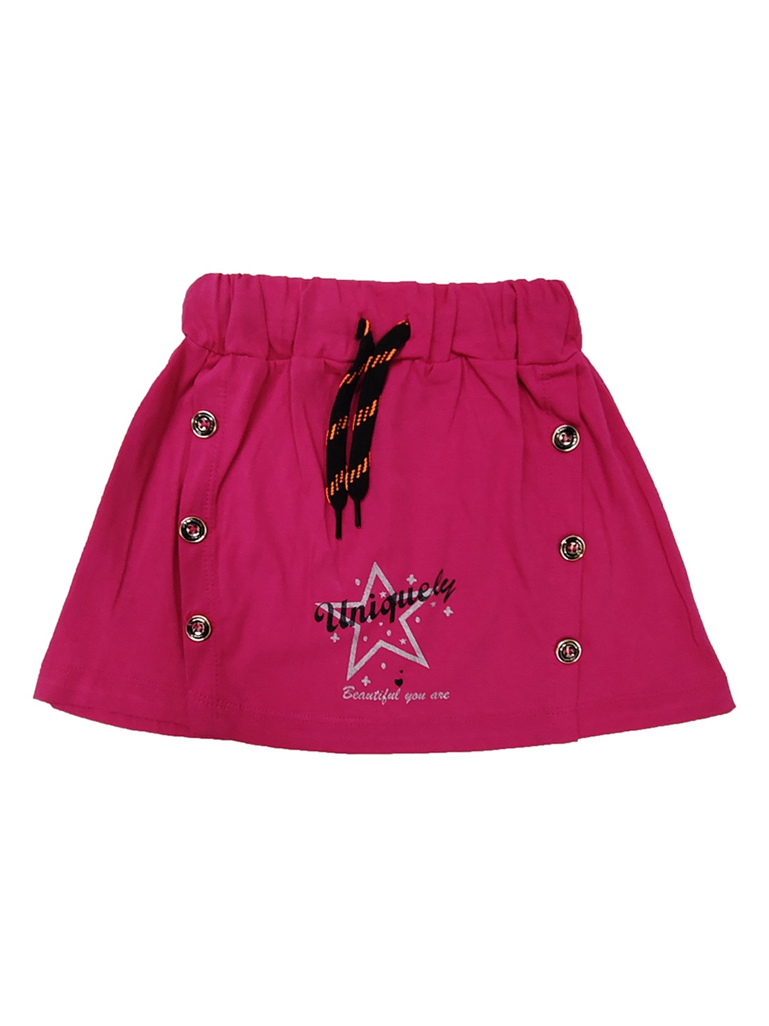 

BAESD Girls Graphic Printed Pure Cotton Knee Length Skort, Pink