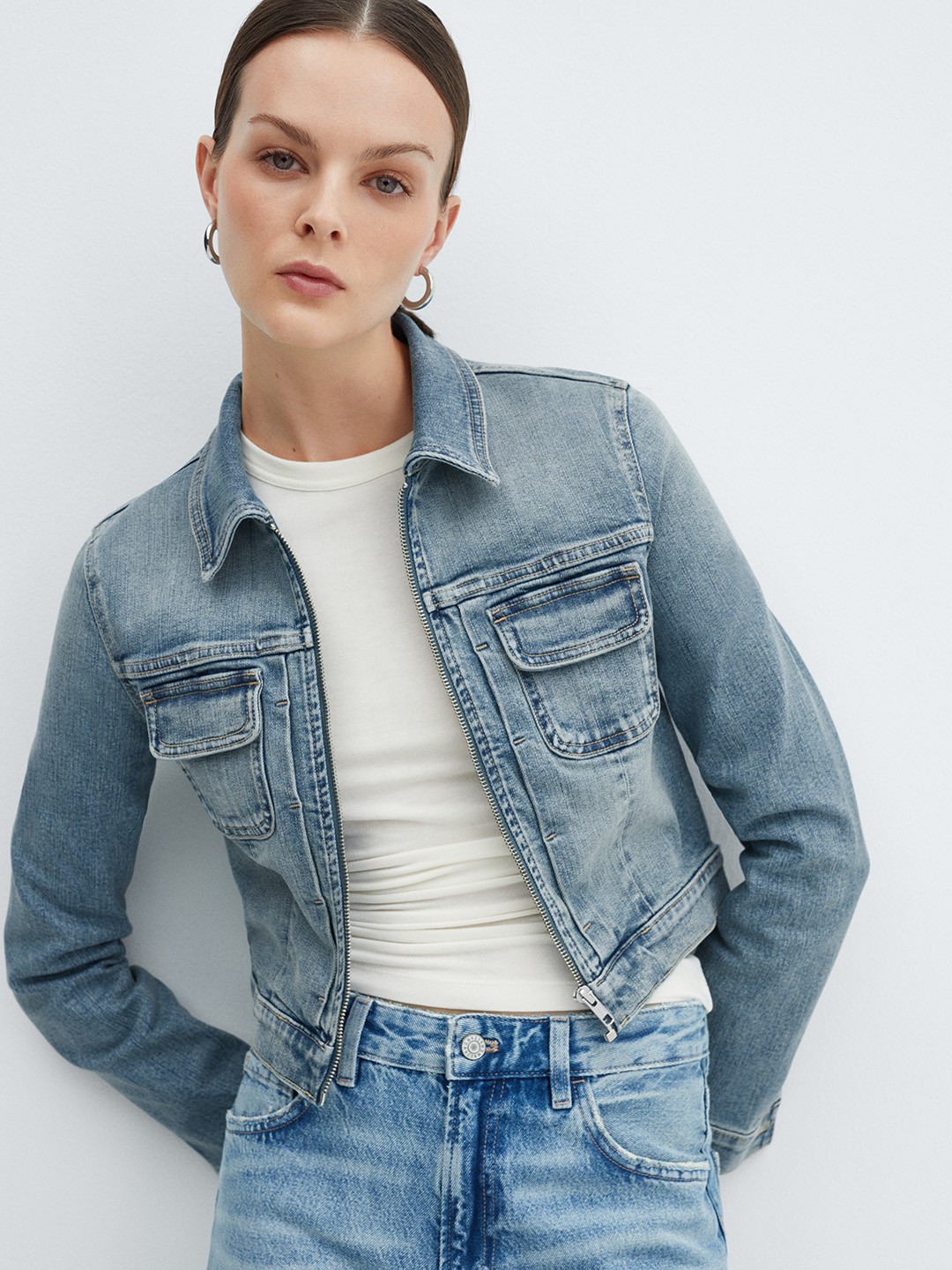 

MANGO Women Denim Jacket, Blue