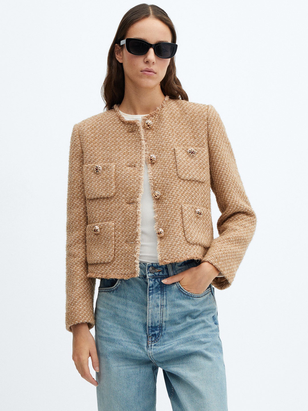 

MANGO Tailored Jacket, Tan