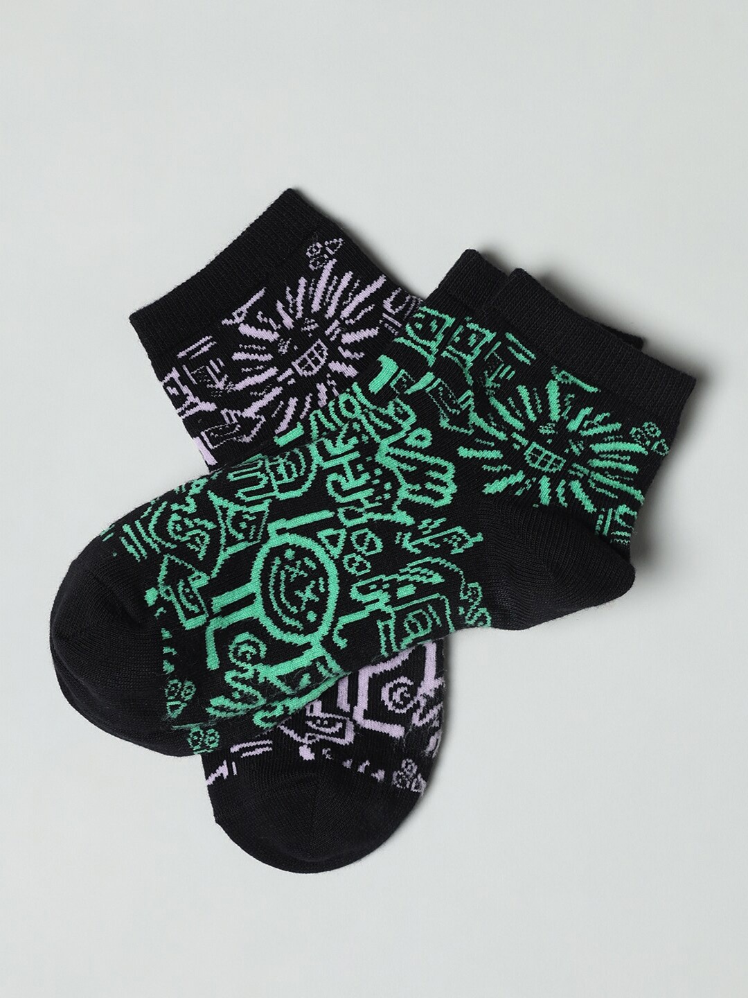 

ONLY Women Pack Of 2 Patterned Ankle-Length Socks, Grey