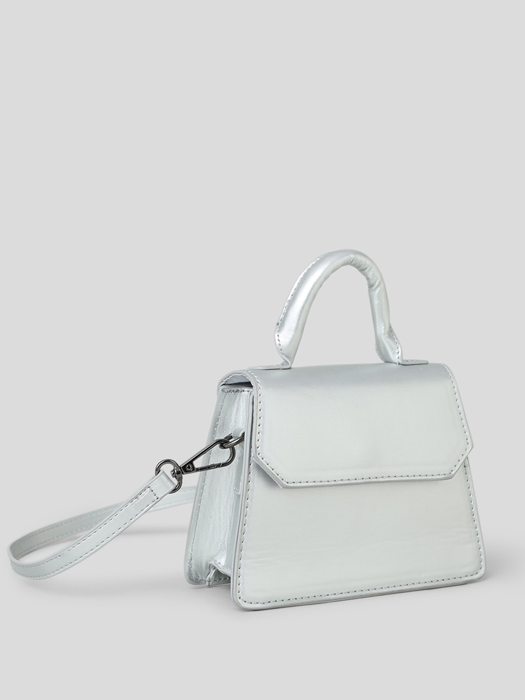 

ONLY Structured Satchel, Silver