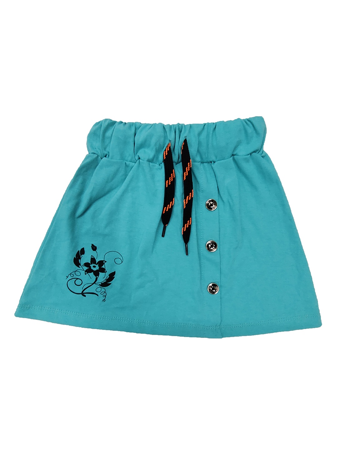 

BAESD Girls Graphic Printed Pure Cotton A-line Skirt, Turquoise blue