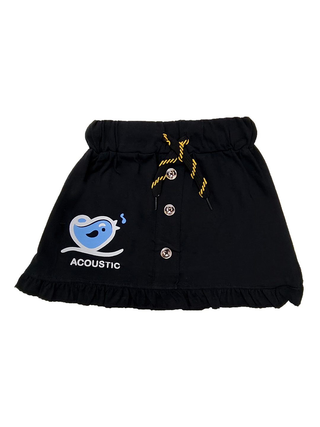 

BAESD Girls Graphic Printed Pure Cotton Knee Length Skort, Black