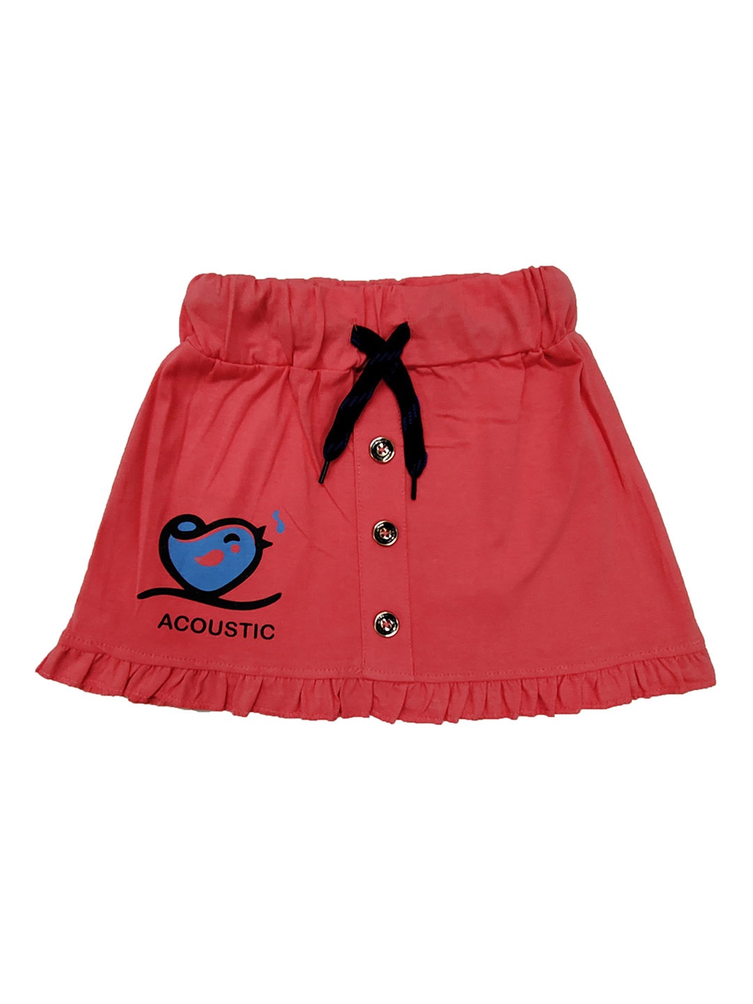 

BAESD Girls Graphic Printed Pure Cotton Knee Length Skort, Coral