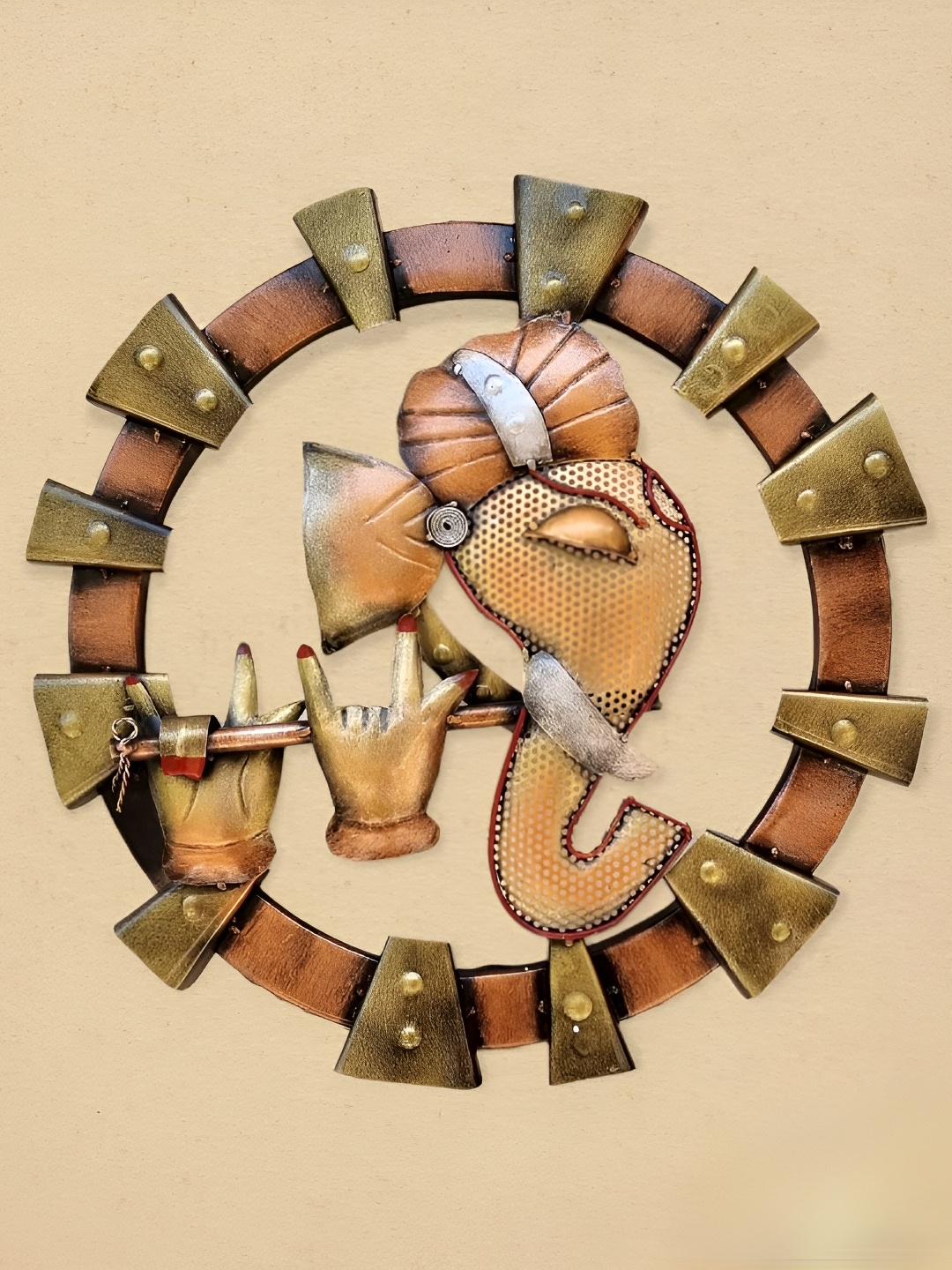 

PRANJALS HOUSE Brown Metal Hangings Wall Decor, Copper