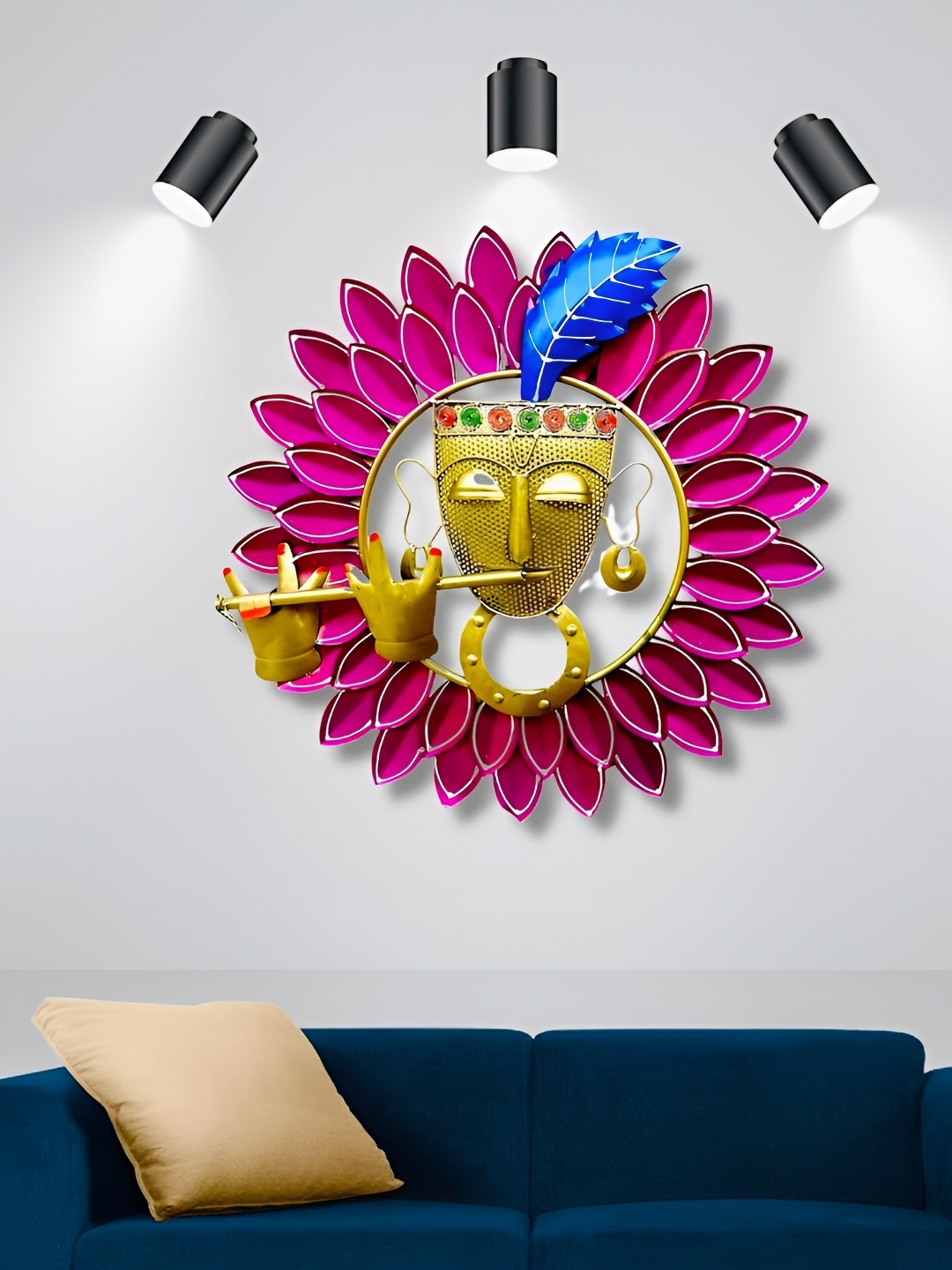 

PRANJALS HOUSE Pink Metal Hangings Wall Decor
