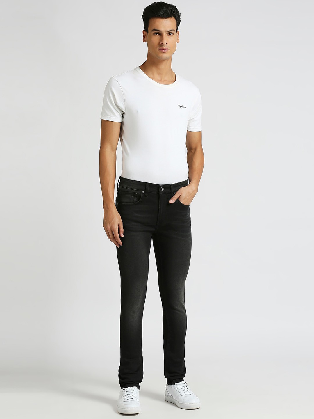 

Pepe Jeans Men Skinny Fit Light Fade Stretchable Jeans, Black