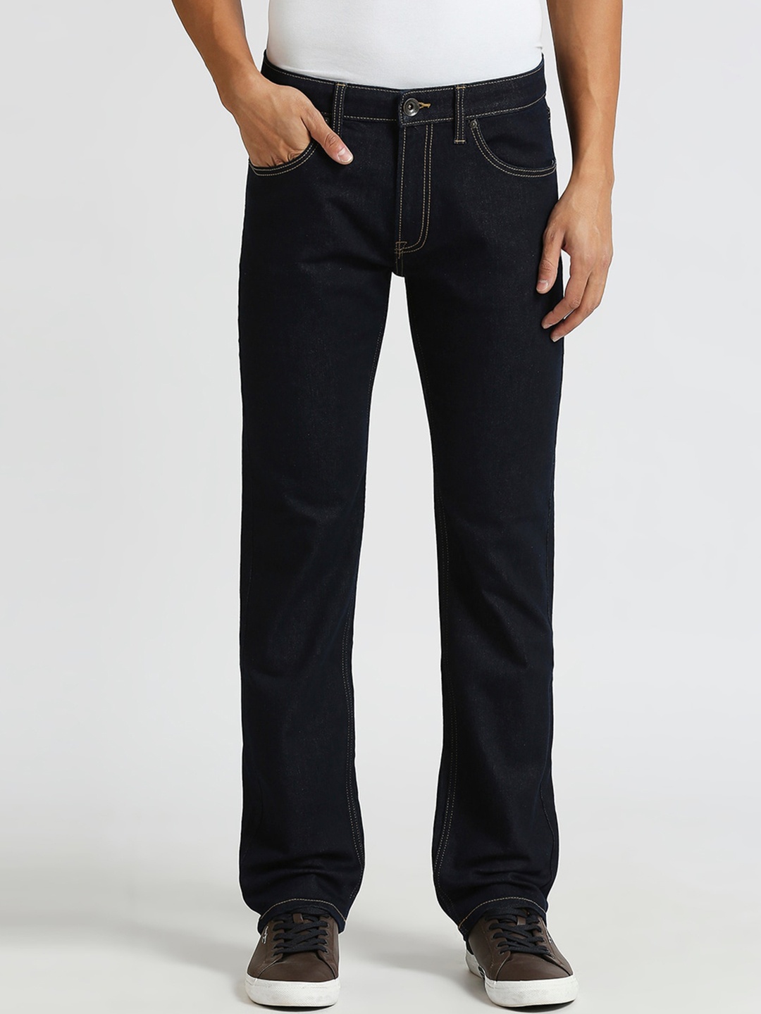 

Pepe Jeans Men Holborne Straight Fit Mid Rise Clean Look Stretchable Jeans, Blue