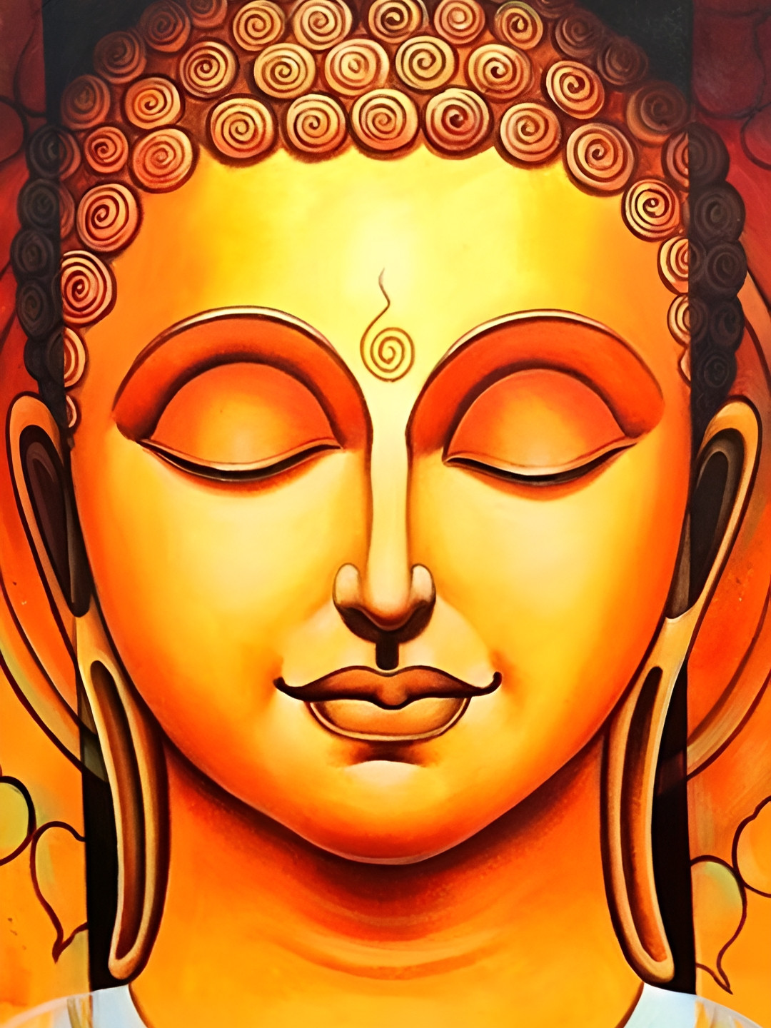 

Wallpics Orange & Yellow Buddha Religious Printed Waterproof Wall Poster