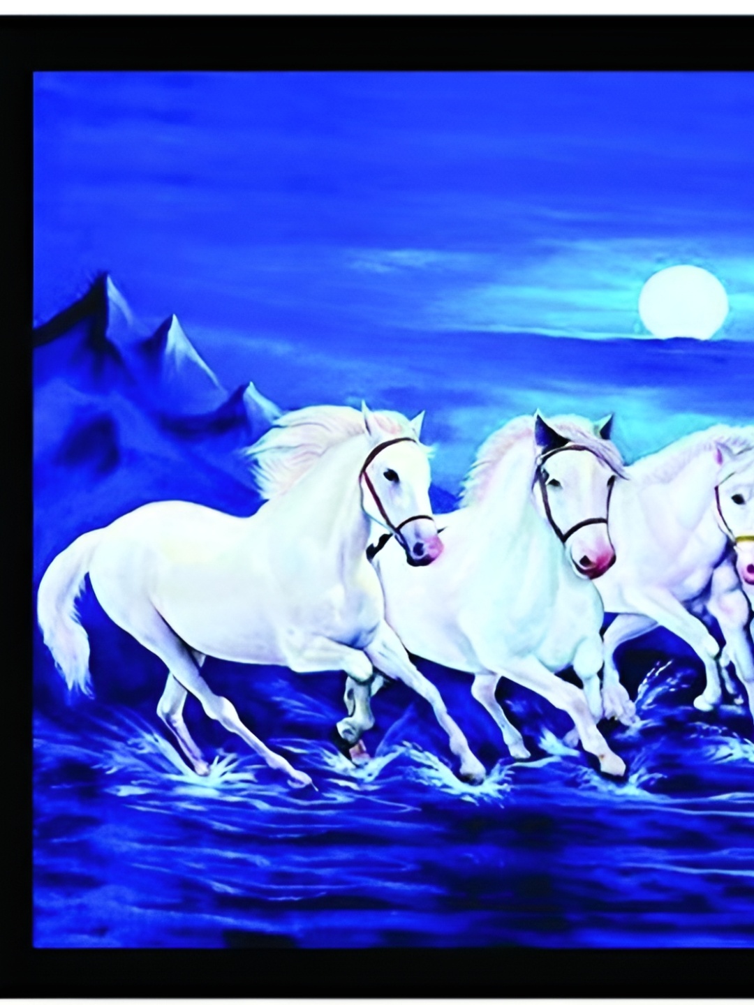 

Wallpics Blue & White Printed wall Poster