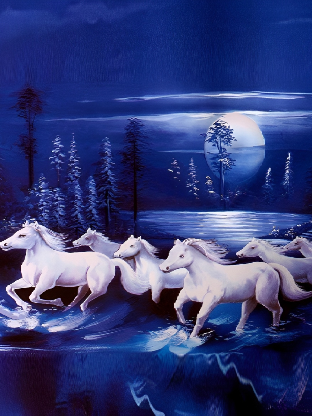 

Wallpics Blue & White Birds and Animals Wall Poster