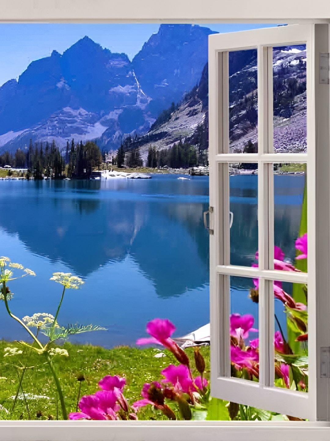 

Wallpics Blue & Green Printed Waterproof Wall Poster